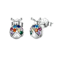 Insect-Themed 925 Sterling Silver Earrings, Style: Beetle Surprise Gift