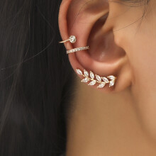 Boucles d'oreilles minimalistes à clip en zircone géométrique et diamant Dz-513 - Cadeau surprise