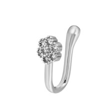 U-Shaped Nose Clip, Copper And Zircon-Set, Color: G-184 Silver. Surprise Gift