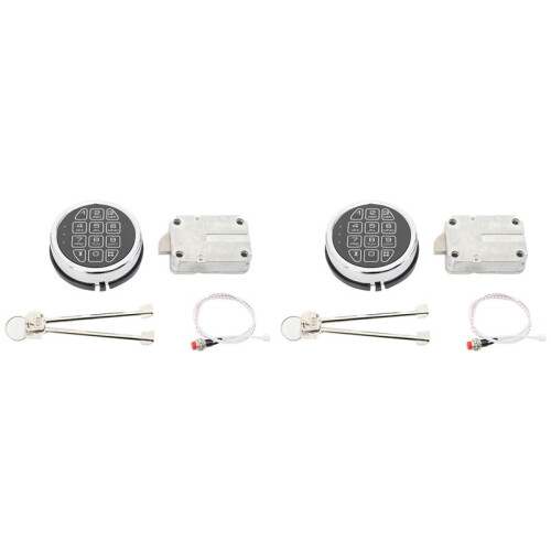 2X Electronic Safe Lock with Solenoid Lock & 2 Override Keys,Chrome Keypad Security Fireproof Safe Box and More