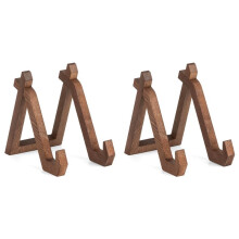 2X Retro Wooden Cookbook Rack Kitchen Counter Wooden Cookbook Rack Photo Table Rack Display Rack