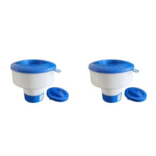 2X Pool Pill Dispenser 7 Inch Pool Tablet Floater Folding Holder with Pull Ring for Spa Hot Tub in-Ground Pools Personal