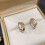 Shell Double-Layer Earrings With Diamond Clasp, Color: Eh1350 Surprise Gift 5