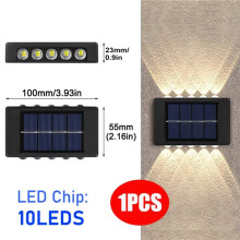 10X Solar Outdoor Wall Light Waterproof Garden Decor Lights Down Light Wall External Wall Washer Solar Lamp