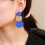 Patchwork Solid Color Geometric Circular Women'S Earrings (E-649-Dark Blue) Surprise Gift 6