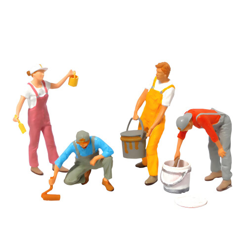 1:64 Scale Artistic Tiny Painter Figurines For-Brush Down Set