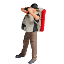 Small 1:87 Scale Hiking Figures Resin Texture for- Backpack