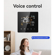 Tuya WiFi  Thermostat 16A Electric Heating Temperature Controller for  Home Alexa Home Automation Black