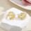 E2208-5 Three-Loop C-Shaped Stud Earrings Jewelry Surprise Gift 3