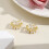 E2208-5 Three-Loop C-Shaped Stud Earrings Jewelry Surprise Gift 4