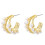 E2208-5 Three-Loop C-Shaped Stud Earrings Jewelry Surprise Gift 7