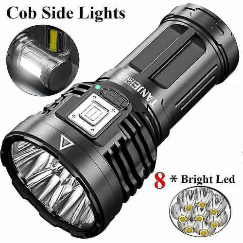 Superheldere zaklamp met 12.000.000 lumen, 8 LED's, USB-oplaadbaar, tactisch 1