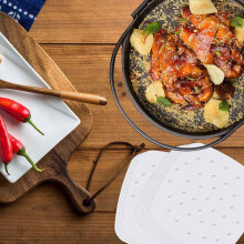 400Pcs Air Fryer Parchment Paper Perforated Unbleached Square Air Fryer Liners Steaming Parchment Liner