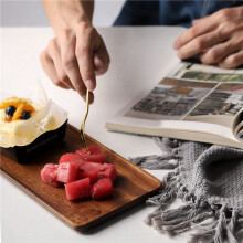 3X Acacia Wooden Tray, Solid Wood Wooden Afternoon Tea Tray, Fruit Tray, Coffee Shop Simple Snack Tray