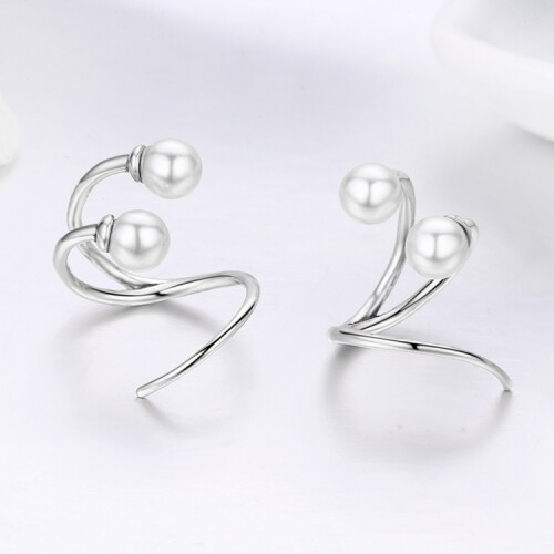 Simple Women'S Pearl Stud Earrings, Sterling Silver, Versatile Earrings Surprise Gift 2