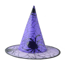 Women's Halloween Vintage Witch Hat, See Through Lace Veil Print Hat Party Supplies Halloween Costume