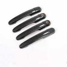 (Carbon 2 keyholes)Compatible For Hyundai i20 2008 - 2013 High Quality Chrome Carbon Fiber Car Door