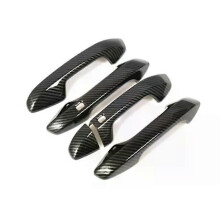 (carbon 2 buttons)Compatible For Kia Seltos K3 2019 2020 2021 2022 Carbon Fiber Chrome Car Door Handle