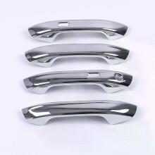 (silver handle)Compatible For Seat Leon FR MK4 2020 2021 2022 2023 LHD Carbon Fiber Chrome Car Side