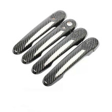 (black 2 buttons)Compatible For Nissan March Micra K13 2010-2015 Carbon Fiber Chrome Car Door Handle