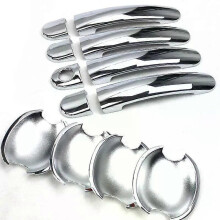 (model 1)Compatible For Skoda Rapid 2011-2019 New Carbon fiber Chrome Car Door Handle Cover Cup Bowl