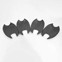 (carbon bowl)Compatible Carbon Fiber Chrome Car Door Handle Cover Decor Trim For Mazda 2 Demio 2009