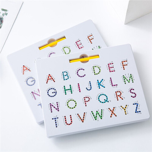 4Pcs Magnetic Alphabet Trace Board Double Sided Upper & Lower Case Letters Writing Practice Kids Learning Toy 1