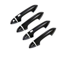 (carbon fiber)Compatible For Geely Coolray 2018 2019 2020 2021 Carbon Fiber Chrome Car Door Handle Bowl