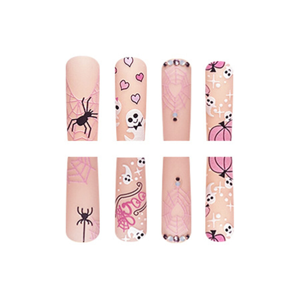 Phui-Pet-Supplies Halloween Pink Ghost Matte False Nails