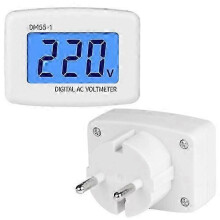 DM55-1 AC 110V-220V LCD digitální voltmetr tester napětí detektor měřič EU zástrčka