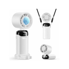 3-in-1 Portable Fan with 199 Speed Levels and Smart LED Display BISBISOUSS (white)