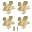 8X Flower Drawer Knobs Petal Cabinet Knobs Dresser Knobs Furniture Drawer Pulls Handles for Wardrobe Door Pulls Old Gold 2