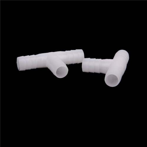 6pcs 12mm Plastic Equal Tee Connector Barbed Pipe Fitting Air/Water Hose Joiner 2