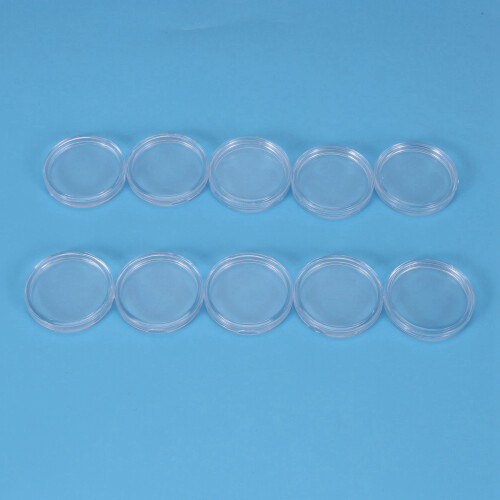 30 Pcs Small Round Transparent Plastic Coin Capsules Box 33mm 2