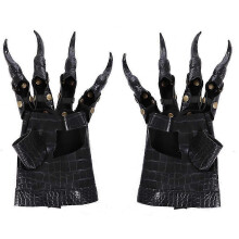 Unisex Gothic Punk Halloween Drakenklauw Handschoenen met Metalen Studs, Lange Vingernagels, Kunstleren Wanten, Cosplay Kostu