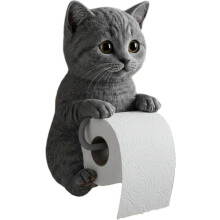 Katvormige toiletpapierhouder, grappige 3D katten toiletpapierhouder, schattige decoratieve toiletpapierhouder voor aan de mu