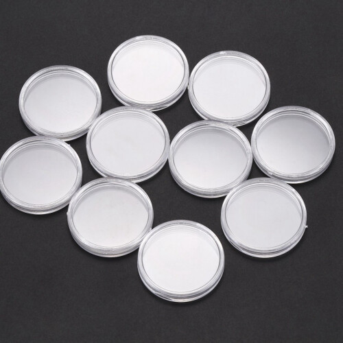 20 Pcs Small Round Transparent Plastic Coin Capsules Box 30mm 1