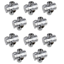 10X ABS Chrome 3 Way Diverter Hose Fitting T Shape Adapter Connector for Angle Valve Hose Bath Shower Arm Toilet