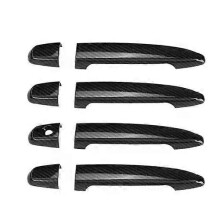 (Schwarz, ohne Knöpfe) Kompatibles Carbonfaser-Chrom-Türgriffabdeckungs-Zierleisten-Set für Lexus GS