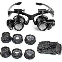 Vergroting van 10x, 15x, 20x of 25x, verstelbare loep met LED-verlichting voor juweliers en horlogemakers.
