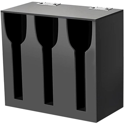 2X Acrylic Utensil Dispenser Cutlery Organizer with 3 Compartment Black Silverware Holder Plastic Flatware 1