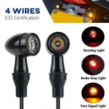 (4-adrige Leuchte) Passend für E32 Retro-Motorräder: Blinker, Rücklicht, Bremslicht, LED-Leuchte.