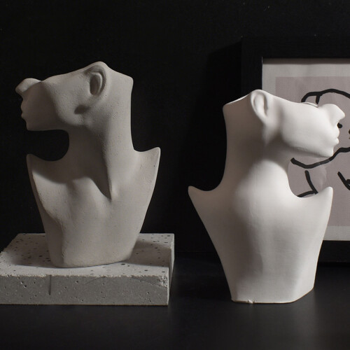 Abstract Art Face Silicone Mould Suitable-Half face vase mold 2