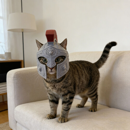Dekorativer Helm im Centurions-Stil, römischer-Gold 1