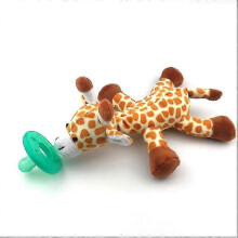Modischer Babyschnuller aus Silikon mit Plüsch-Giraffenmotiv, BPA-frei
