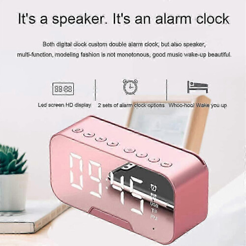 Enceinte Bluetooth, miroir LED portable, réveil numérique sans fil Bluetooth multifonction 1