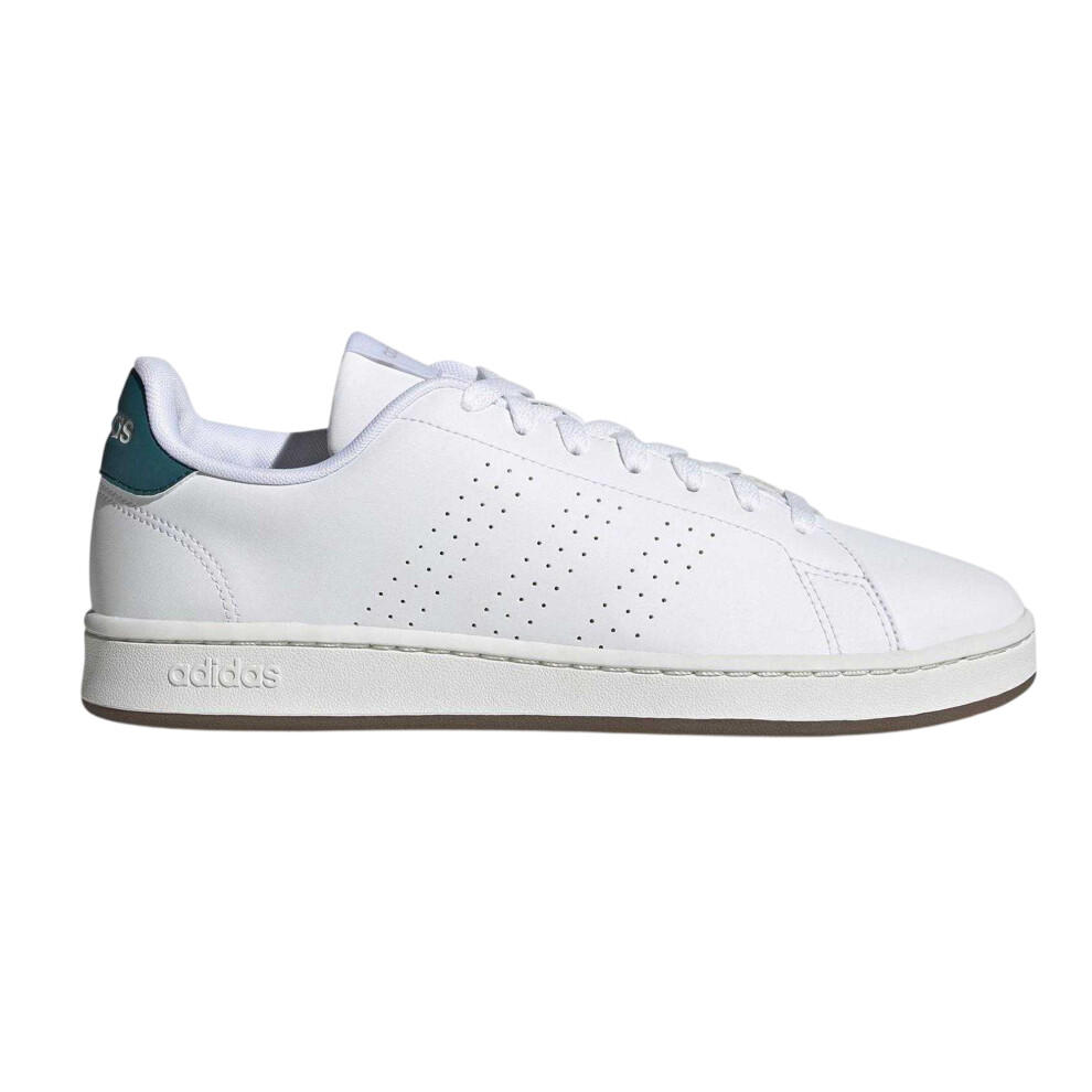 Adidas (7.5 Uk, White) Mens Advantage Leather Trainers