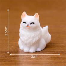 24X Fofura Decoração de Animal Gato Pequeno Artesanato de Resina Figura Miniatura Pequena para Bonsai Micropaisagem Decoração de Jardim de Fadas