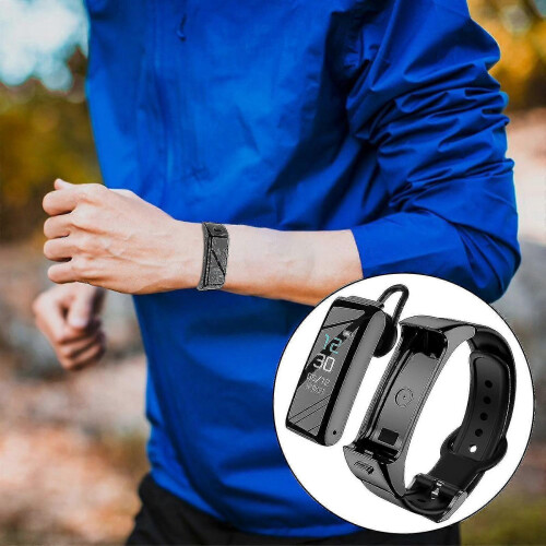 B6 Έξυπνο ακουστικό Bluetooth με βραχιόλι 2 σε 1, καρδιακό ρυθμό, αθλητικ 1