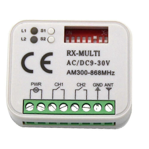 Δέκτης τηλεχειρισμού πόρτας γκαράζ 433 868mhz Rx Multi 300-900mhz Ac/dc 9-30v με τηλεχ 2